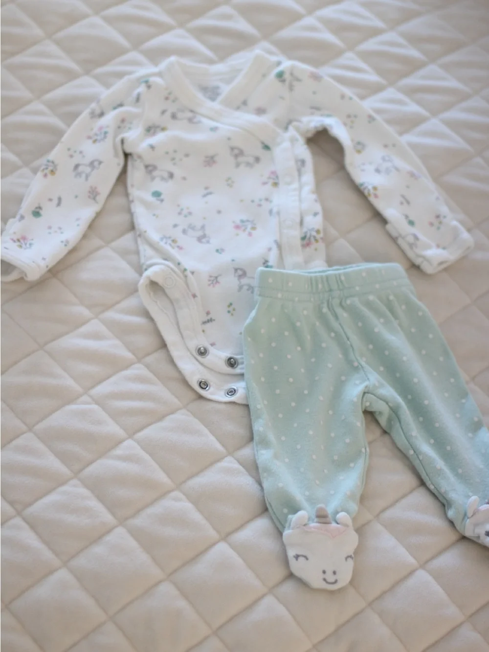 Carter's Mint Green Polka Dot Footed Pants